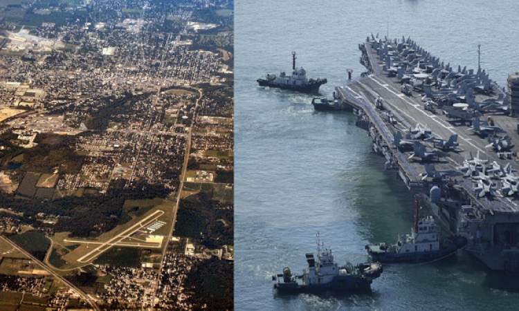 قواعد عسكرية وحاملات طائرات امريكية لقطات من قمر الاستطلاع الكوري 