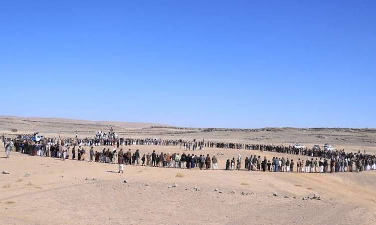 صنعاء.. وقفة مسلحة بمديرية نهم دعما وإسنادا للشعب الفلسطيني ومقاومته