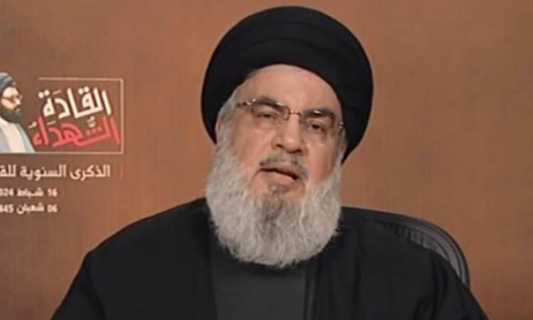 نصر الله يشيد بالعمليات اليمنية في البحر الاحمر .. فيديو