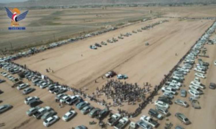 لقاء قبلي مسلح في سحار بمحافظة صعدة إعلاناً للنفير العام نصرة لغزة