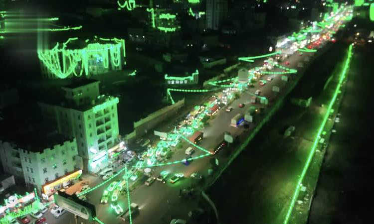 مسيرة ضوئية في إب بذكرى المولد النبوي