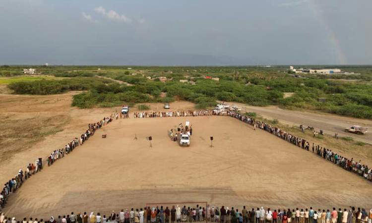وقفة قبلية مسلحة لأبناء مديرية الضحي بالحديدة تأكيداً على الجاهزية