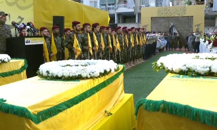 حزب الله يشيّع القائد الطبطبائي وشهداء العدوان على الضاحية ببيروت